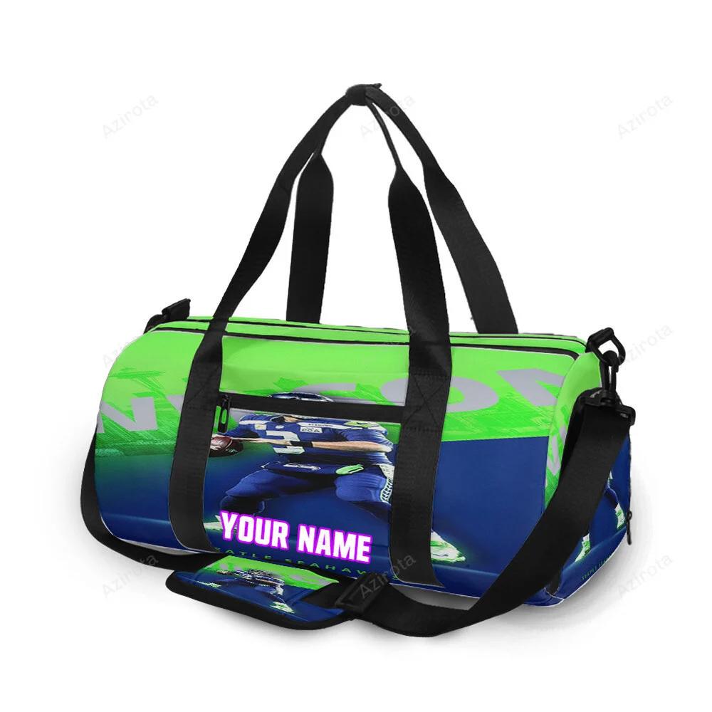 Seattle seahawks russell wilson11 personalized name travel bag gym bag 1845 Travel Bag
