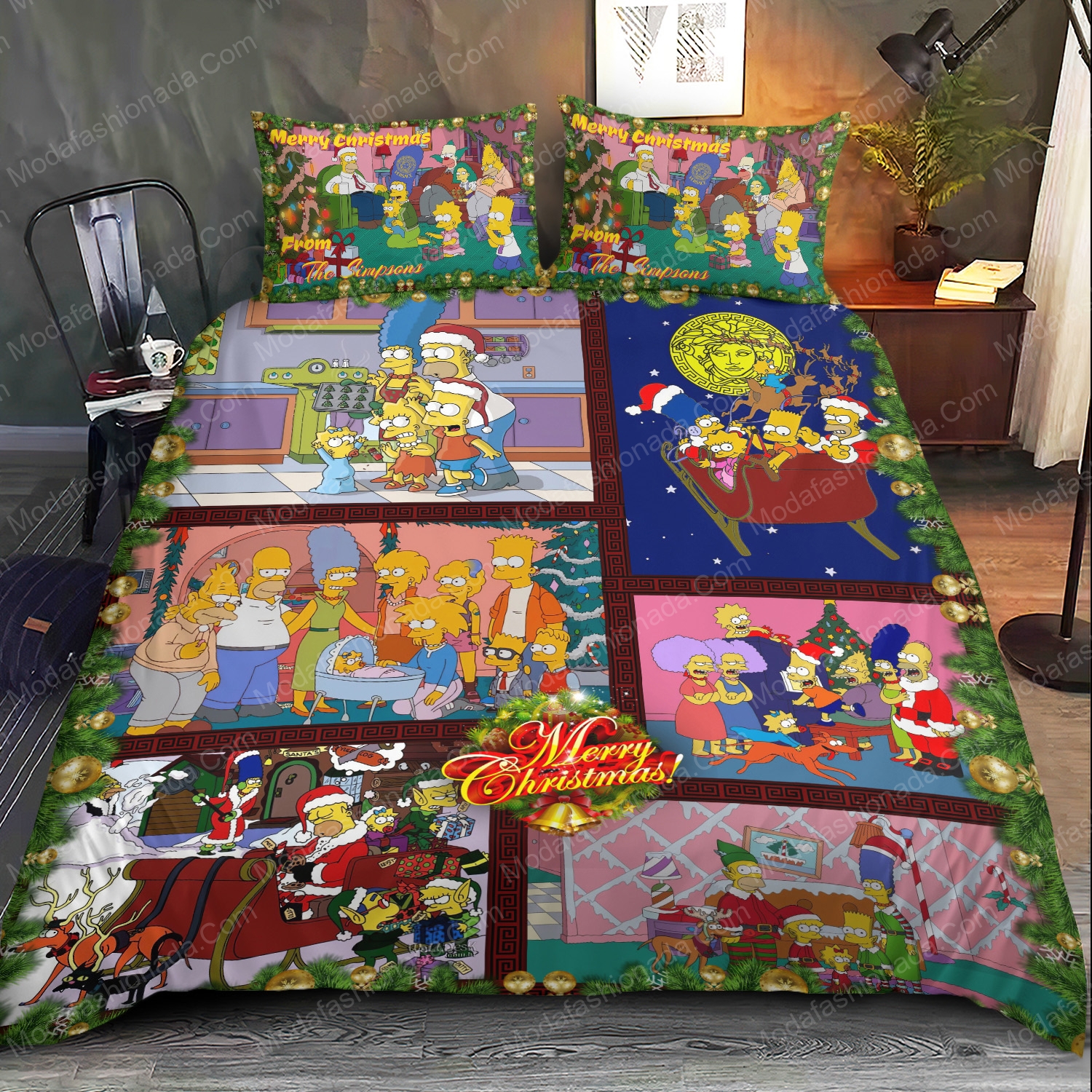 Simpson family versace merry christmas bedding sets home decoration Bedding Sets
