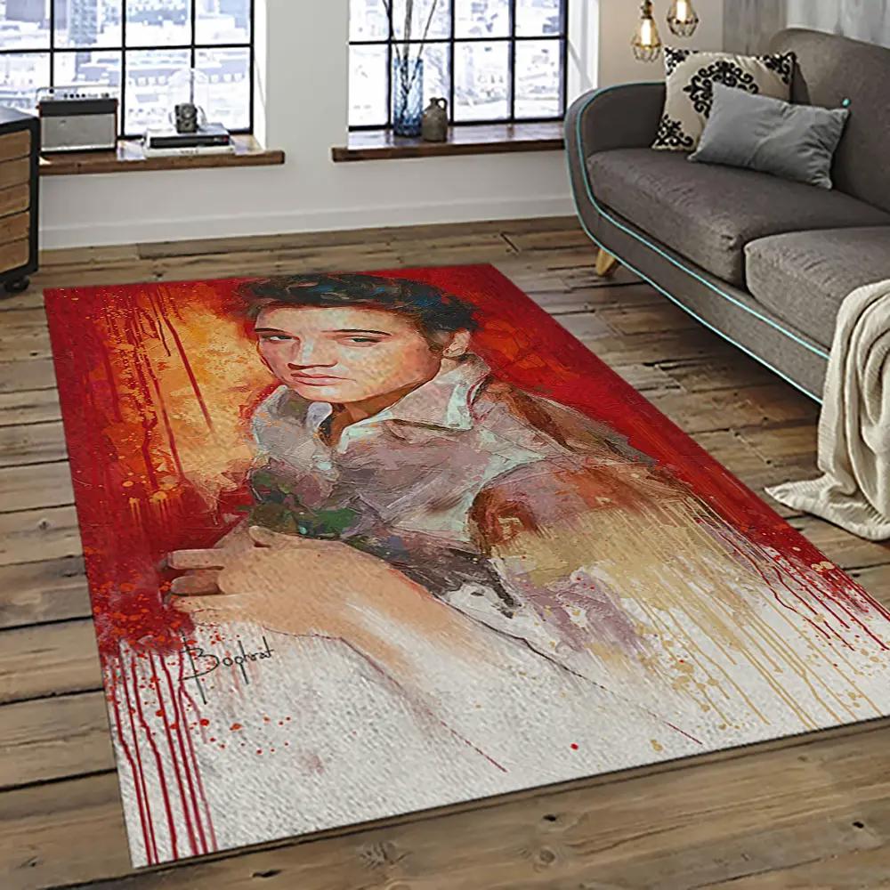 Singer elvis presley music carpet rectangle area rug for living room bedroom decor ep13 Rectangle Rug