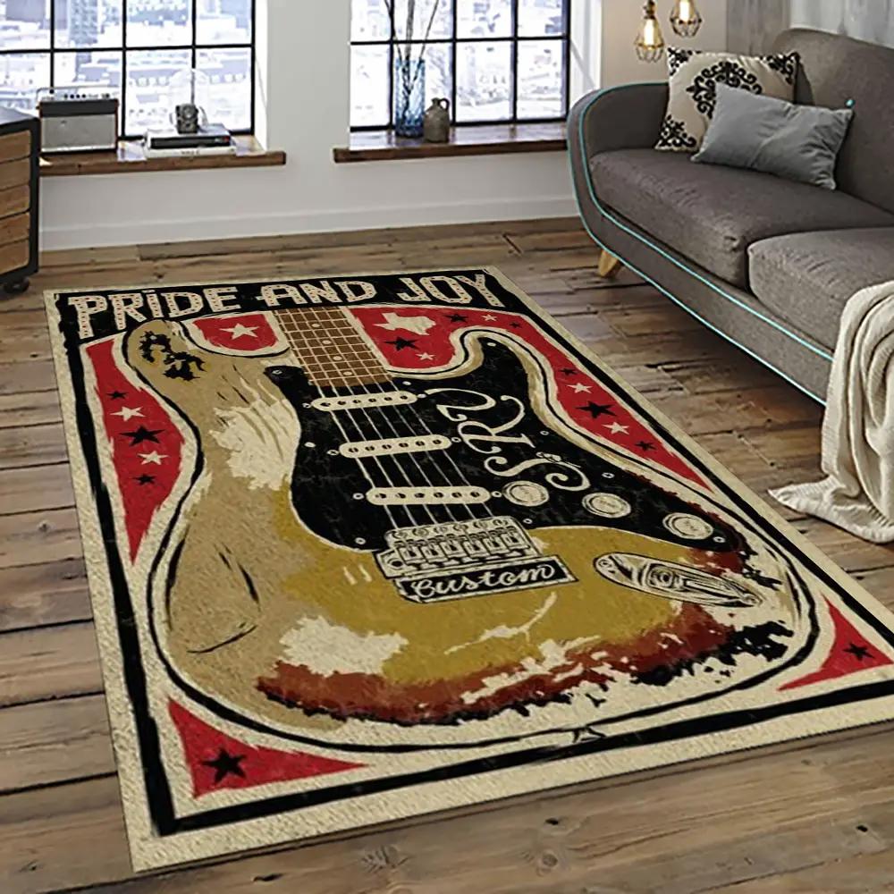Singer stevie ray vaughan music carpet rectangle area rug for living room bedroom decor srv26 Rectangle Rug