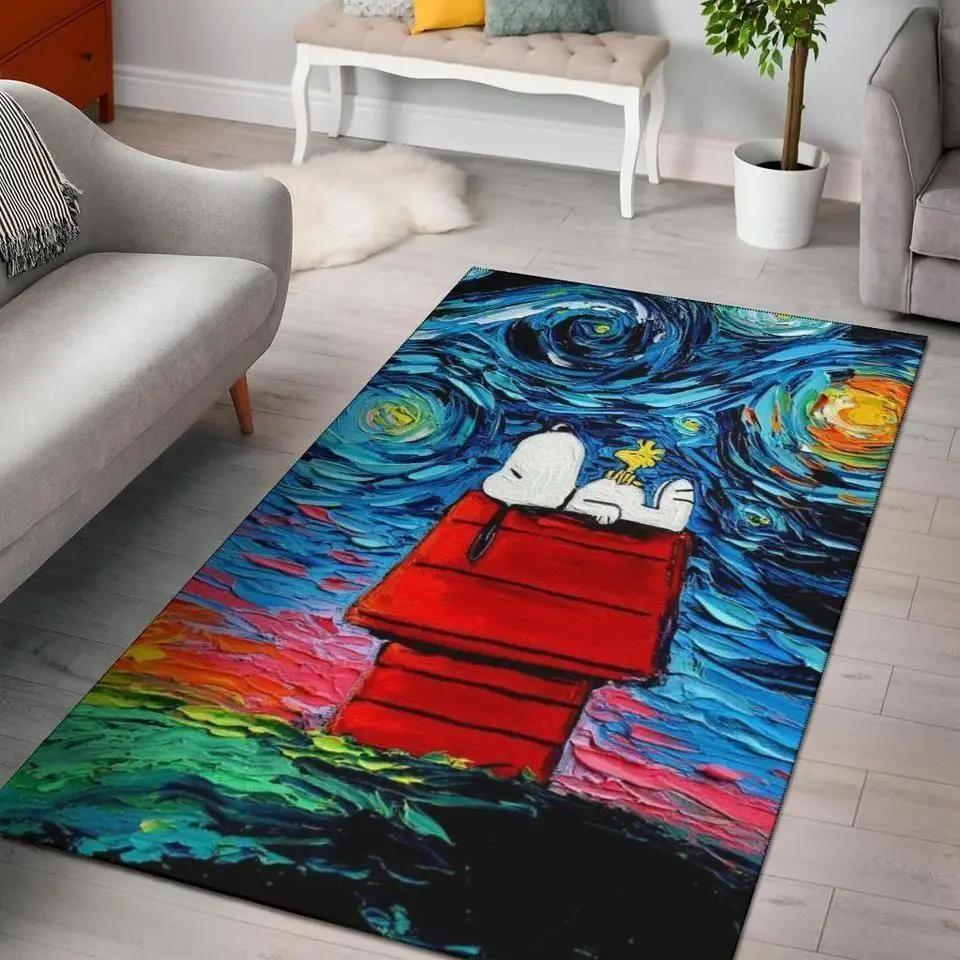 Snoopy area rugs movies bedroom living room carpet cute home rug regtangle carpet floor decor home decor Rectangle Rug