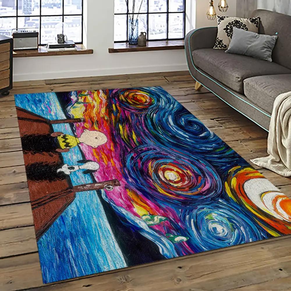 Snoopy cartoon movie carpet rectangle area rug for living room bedroom decor snp5 Rectangle Rug