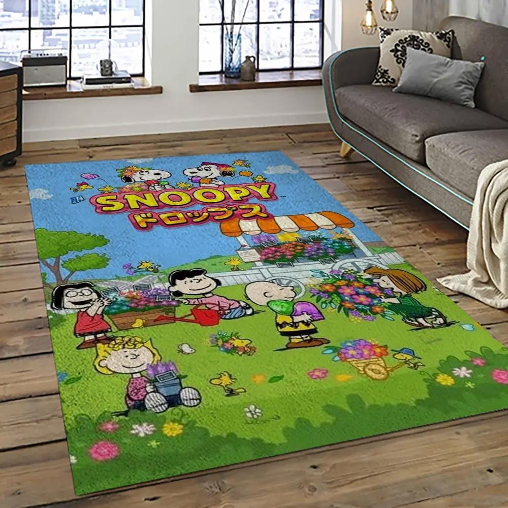Snoopy cartoon movie carpet rectangle area rug for living room bedroom decor snp72 Rectangle Rug