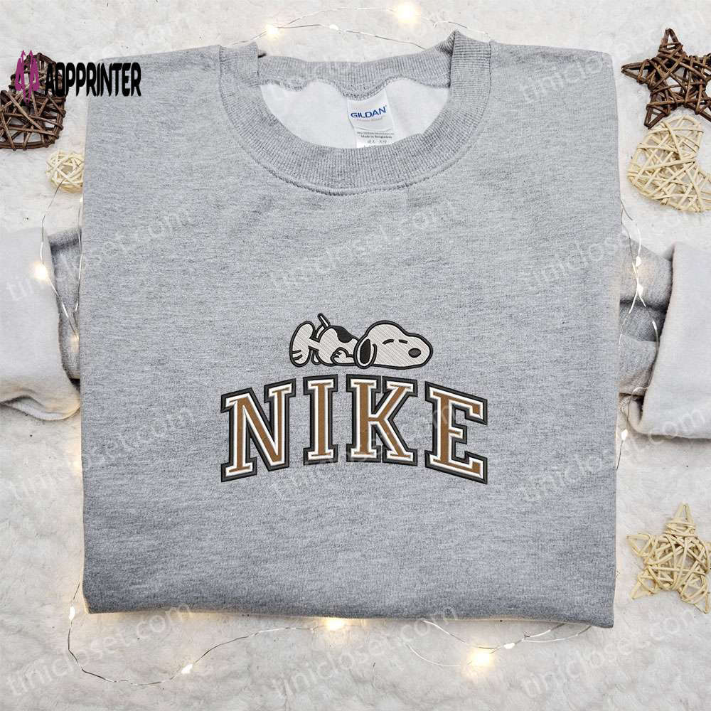 Snoopy tired x nike embroidered sweatshirt & peanuts disney plus shirt: best gift ideas for all occasions Embroidered Shirt