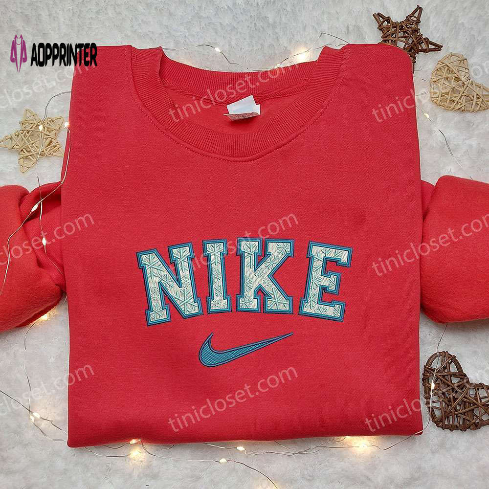 Snowflake x nike embroidered sweatshirt: best christmas gift idea with nike-inspired embroidered shirt Embroidered Shirt