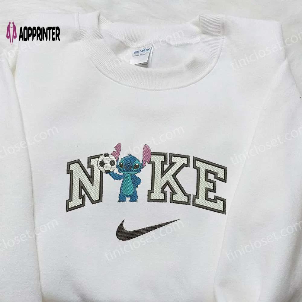 Soccer stitch x nike embroidered sweatshirt & lilo and stitch shirt nike inspired embroidery Embroidered Shirt