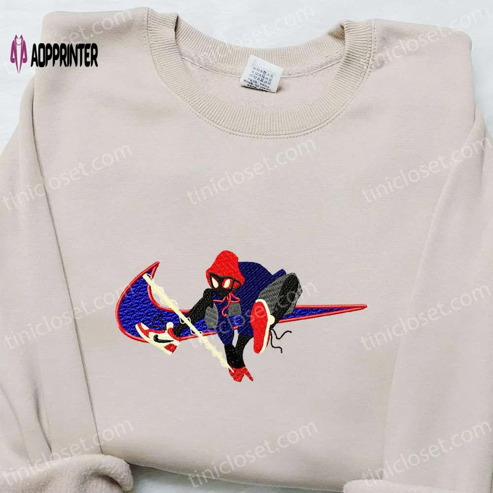 Spider-man x nike swoosh movie embroidered shirt: marvel cinematic universe nike inspired Embroidered Shirt