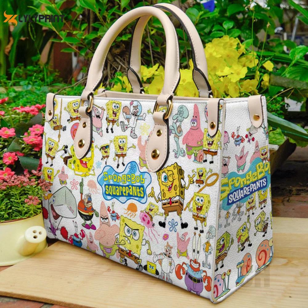 Spongebob squarepants leather bag for women gift 1380 Women Leather Hand Bag