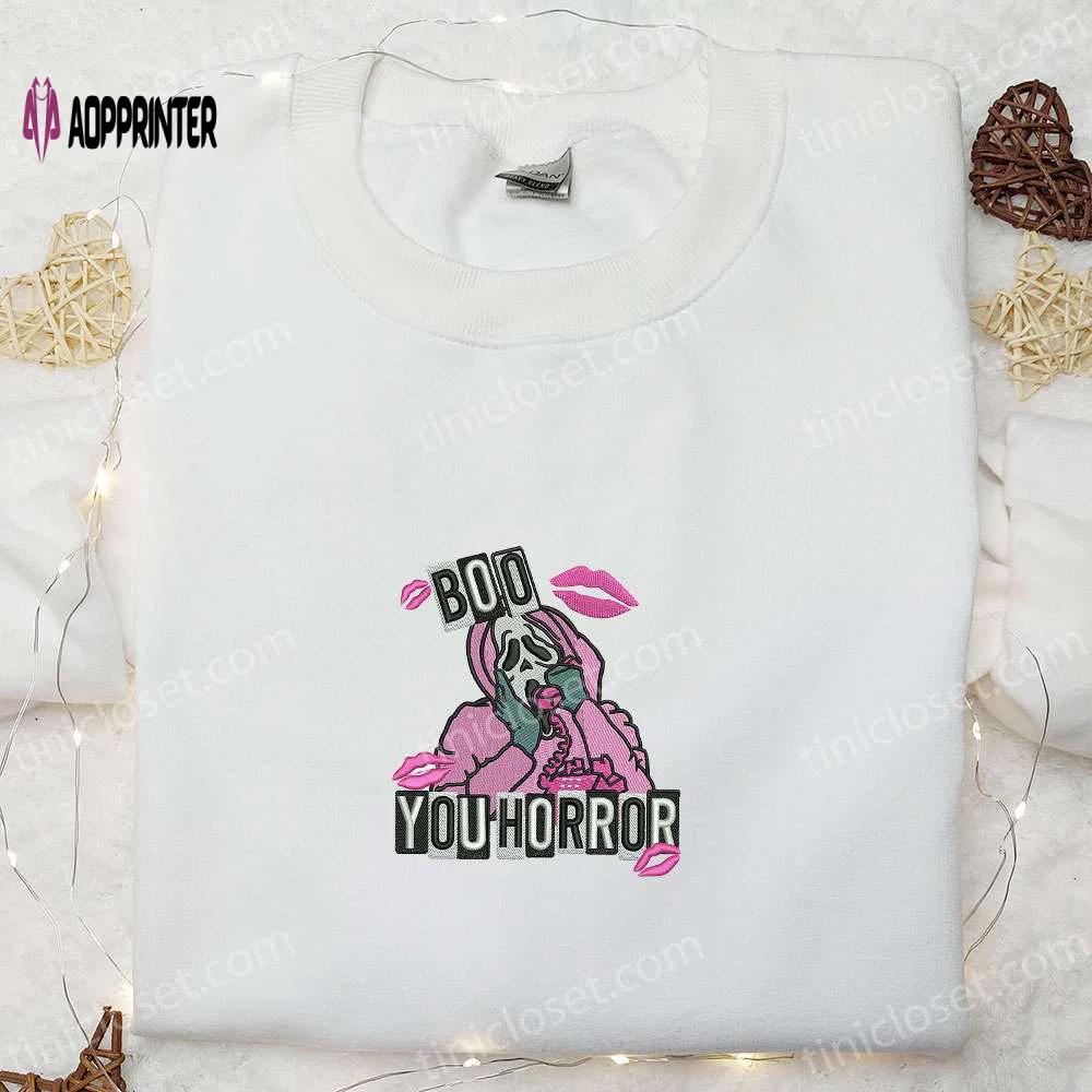 Spooktacular horror embroidered shirt: perfect halloween gift idea Embroidered Shirt