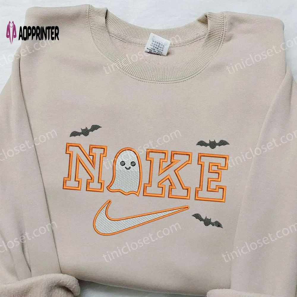 Spooktacular nike x ghost bats embroidered shirt: halloween custom tee Embroidered Shirt