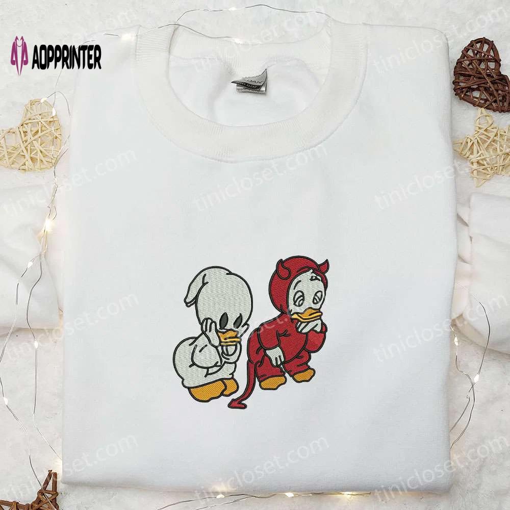 Spookystyle: donald duck halloween embroidered hoodie & disney sweatshirt – cute halloween shirt Embroidered Shirt