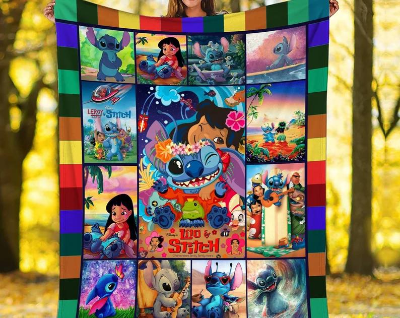 Stitch blanket, stitch blanket stitch fleece blanket stitch ohana means family hawaiian quilt blanket stitch birthday gifts Quilt Blanket