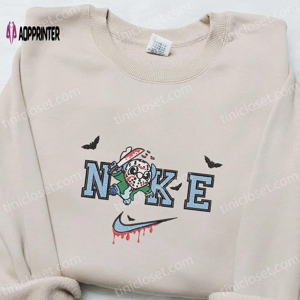 Stitch michael myers x nike movie embroidered shirt: best halloween gift ideas nike inspired limited edition Embroidered Shirt