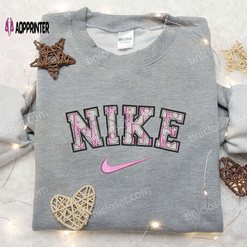 Stylish thread dior x nike embroidered shirt – perfect gift for him customized nike design Embroidered Shirt