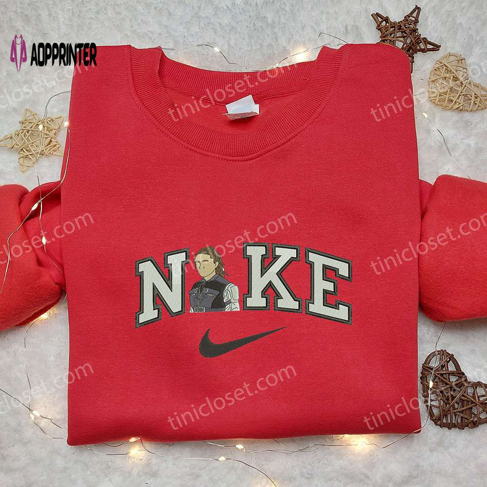 Stylish winter soldier x nike embroidered sweatshirt – celebrity inspired shirt Embroidered Shirt