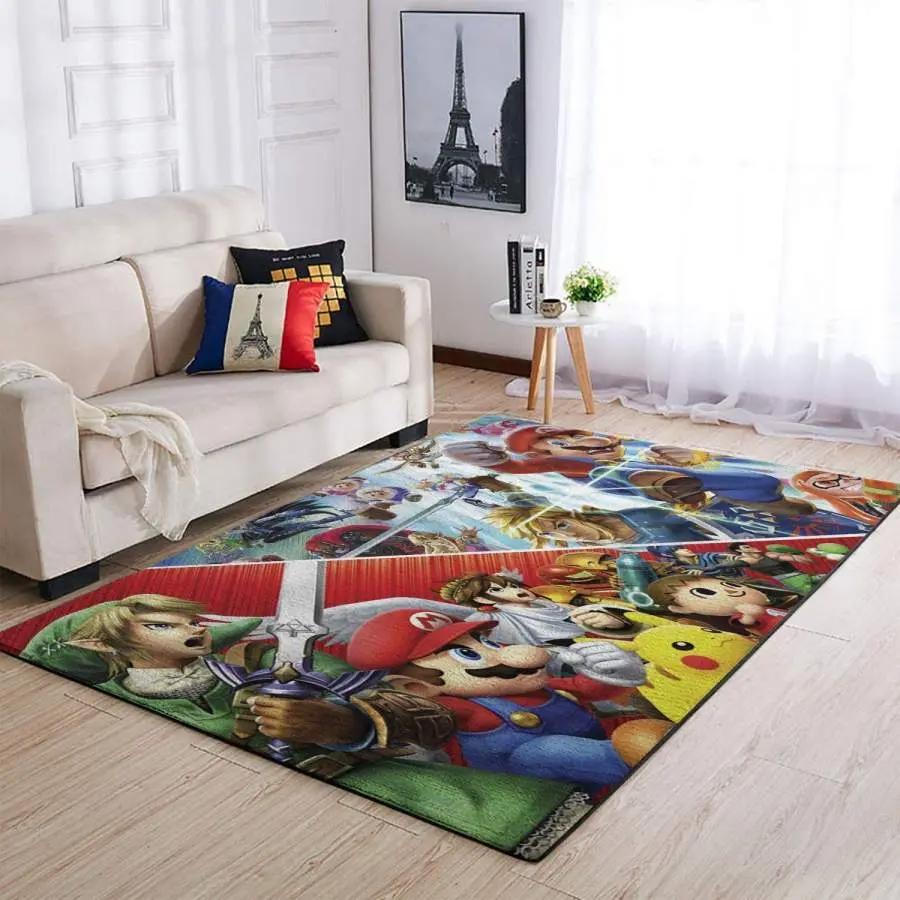 Super smash bros. characters area rug living room rug home decor gaming gfd 19091607 Rectangle Rug