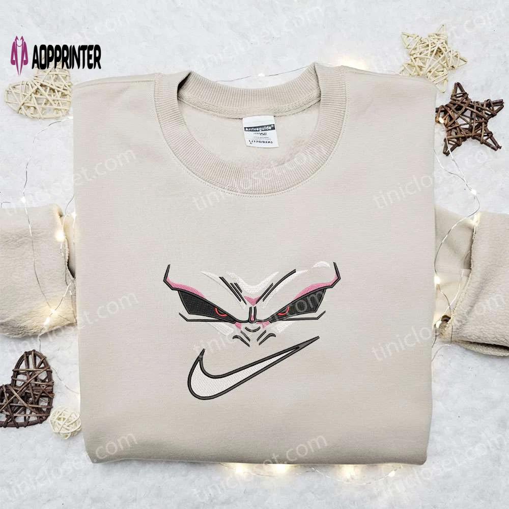 Swoosh x majin buu face embroidered sweatshirt dragon ball anime shirt – best gift ideas for all occasions Embroidered Shirt