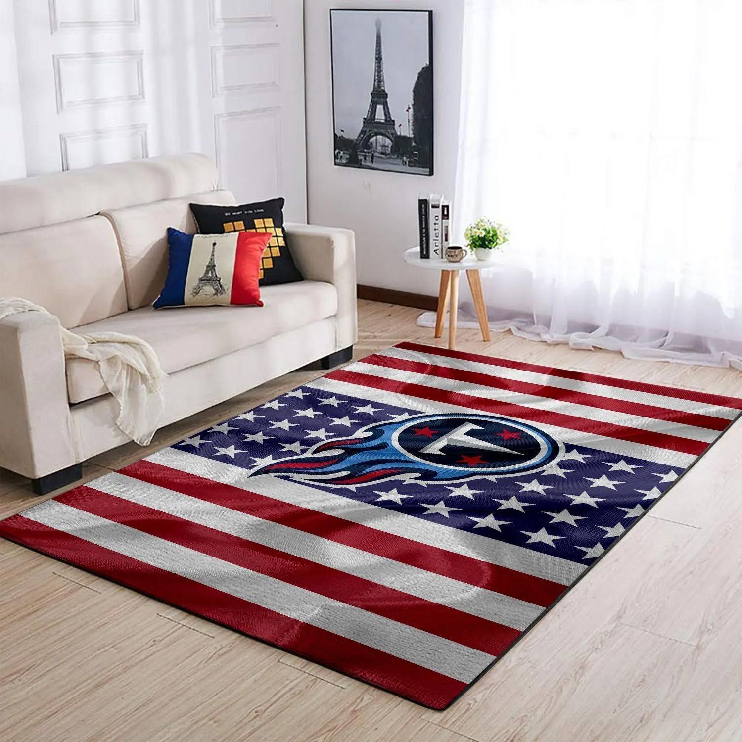 Tennessee titans american flag style nfl area rug living room bed room rug Rectangle Rug
