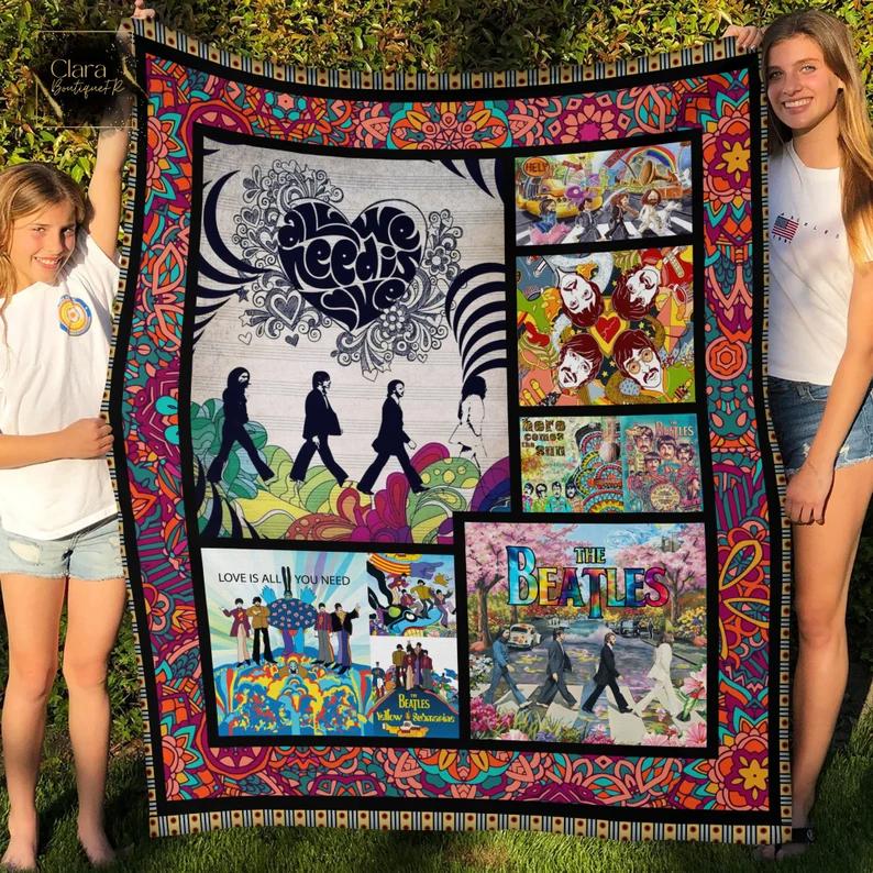 The beatles music mother’s gifts fleece blanket, mink sherpa blanket, rock band blanket, the beatles band colorful, rock music lover quilt Quilt Blanket