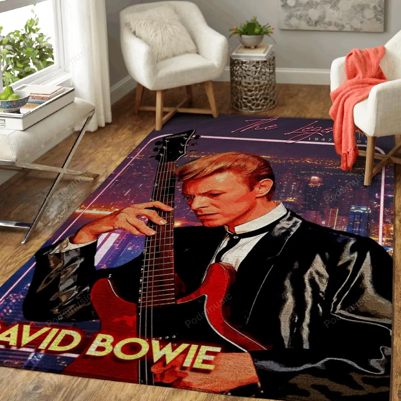 The legend david bowie tonight show music art for fans area rug living room carpet rug regtangle carpet floor decor home decor Rectangle Rug