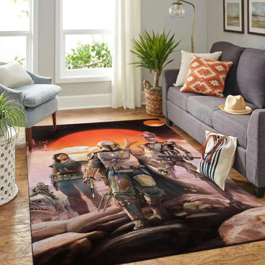 The mandalorian area rug living room rug home decor star wars movie 20010215 Rectangle Rug