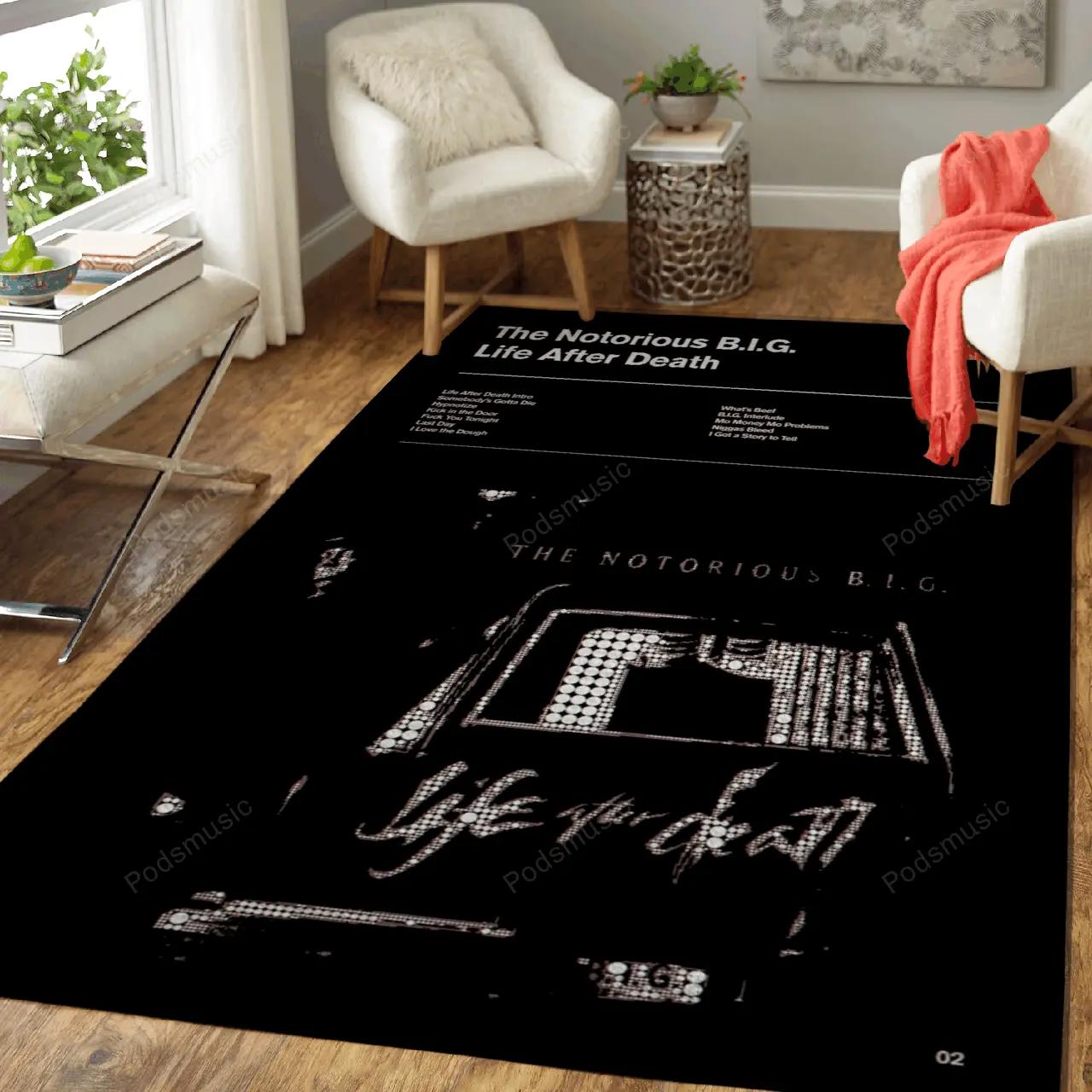 The notorious big life music album art for fans area rug living room carpet rug regtangle carpet floor decor home decor Rectangle Rug