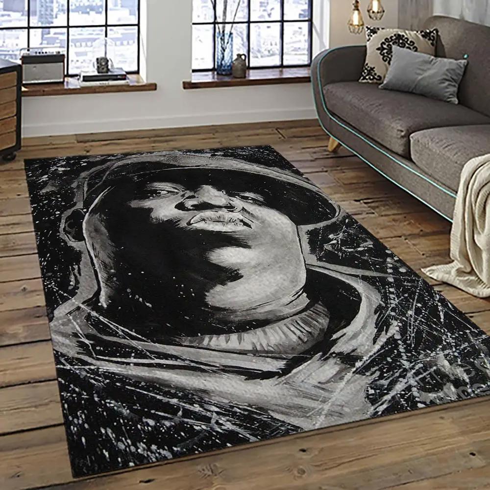 The notorious b.i.g. rapper hiphop music rap carpet area rug home decor gift for fans gift for friends big23 Rectangle Rug