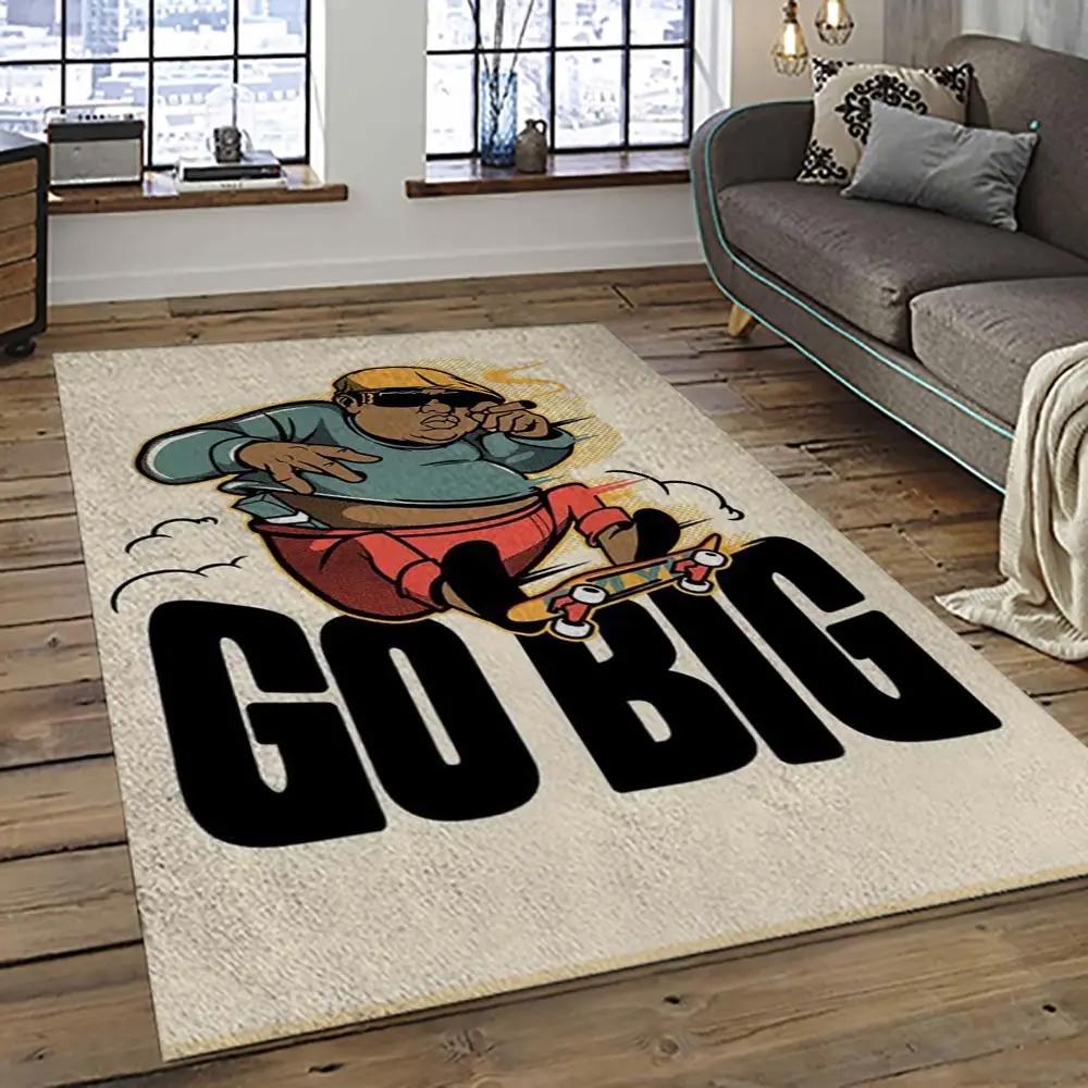 The notorious b.i.g. rapper hiphop music rap carpet area rug home decor gift for fans gift for friends big3 Rectangle Rug