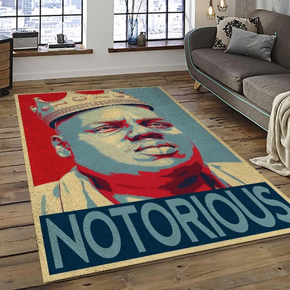 The notorious b.i.g. rapper hiphop music rap carpet area rug home decor gift for fans gift for friends big8 Rectangle Rug