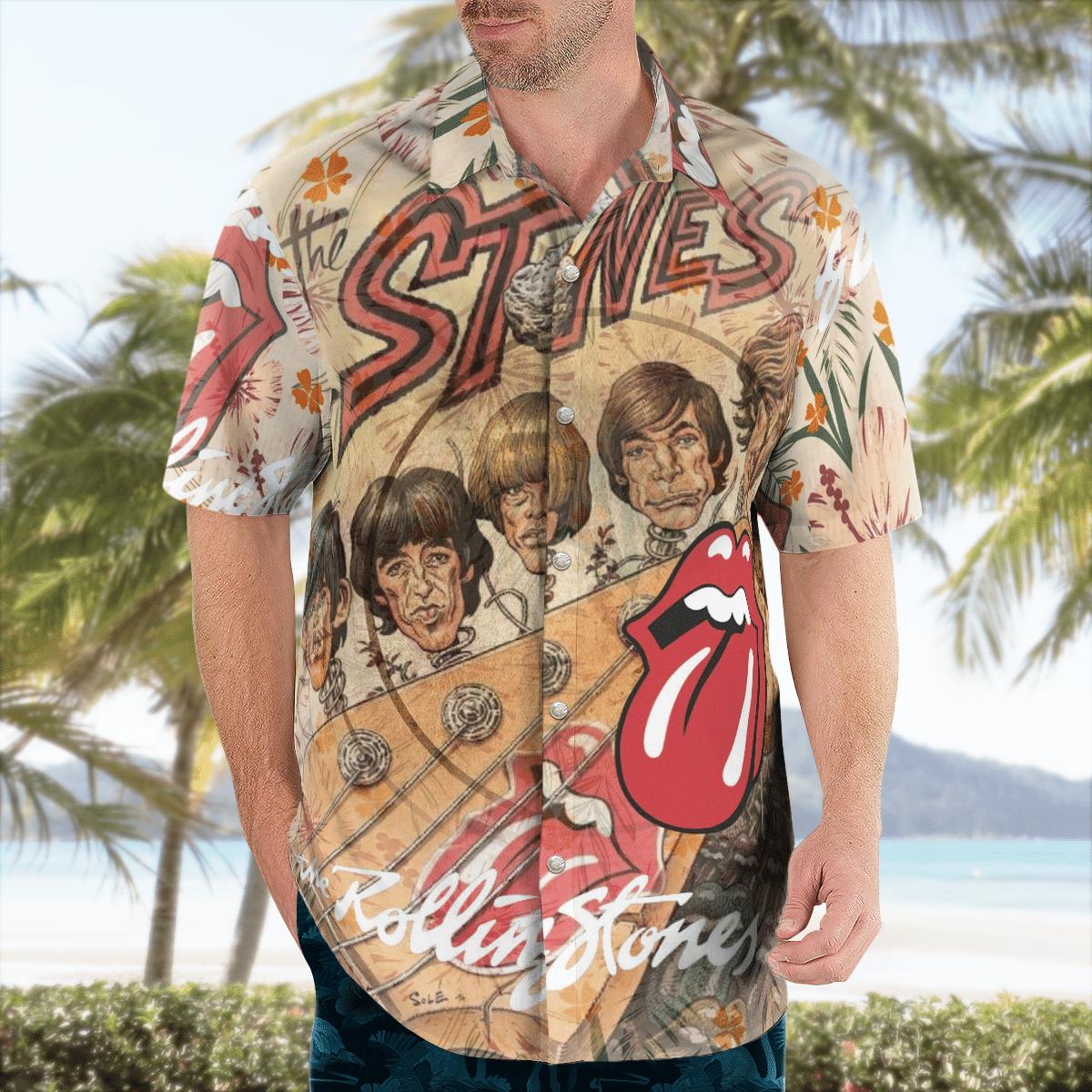 The rolling stones hawaiian 7 Hawaii Shirt Shorts & Flip Flops