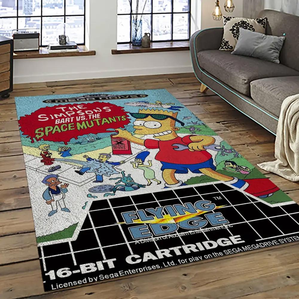 The simpsons characters cartoon movie carpet rectangle area rug for living room bedroom decor tss15 Rectangle Rug
