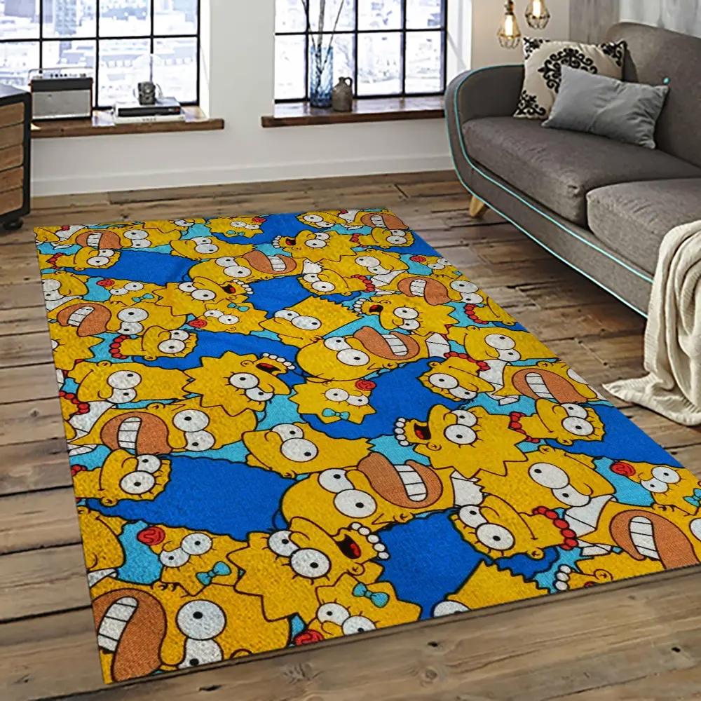 The simpsons characters cartoon movie carpet rectangle area rug for living room bedroom decor tss43 Rectangle Rug