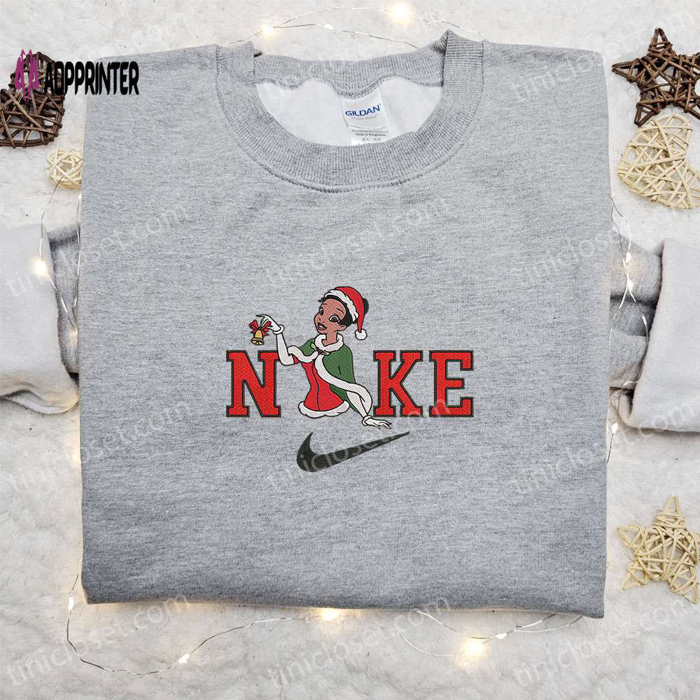 Tiana christmas x nike embroidered sweatshirt: cartoon shirt best gift ideas Embroidered Shirt