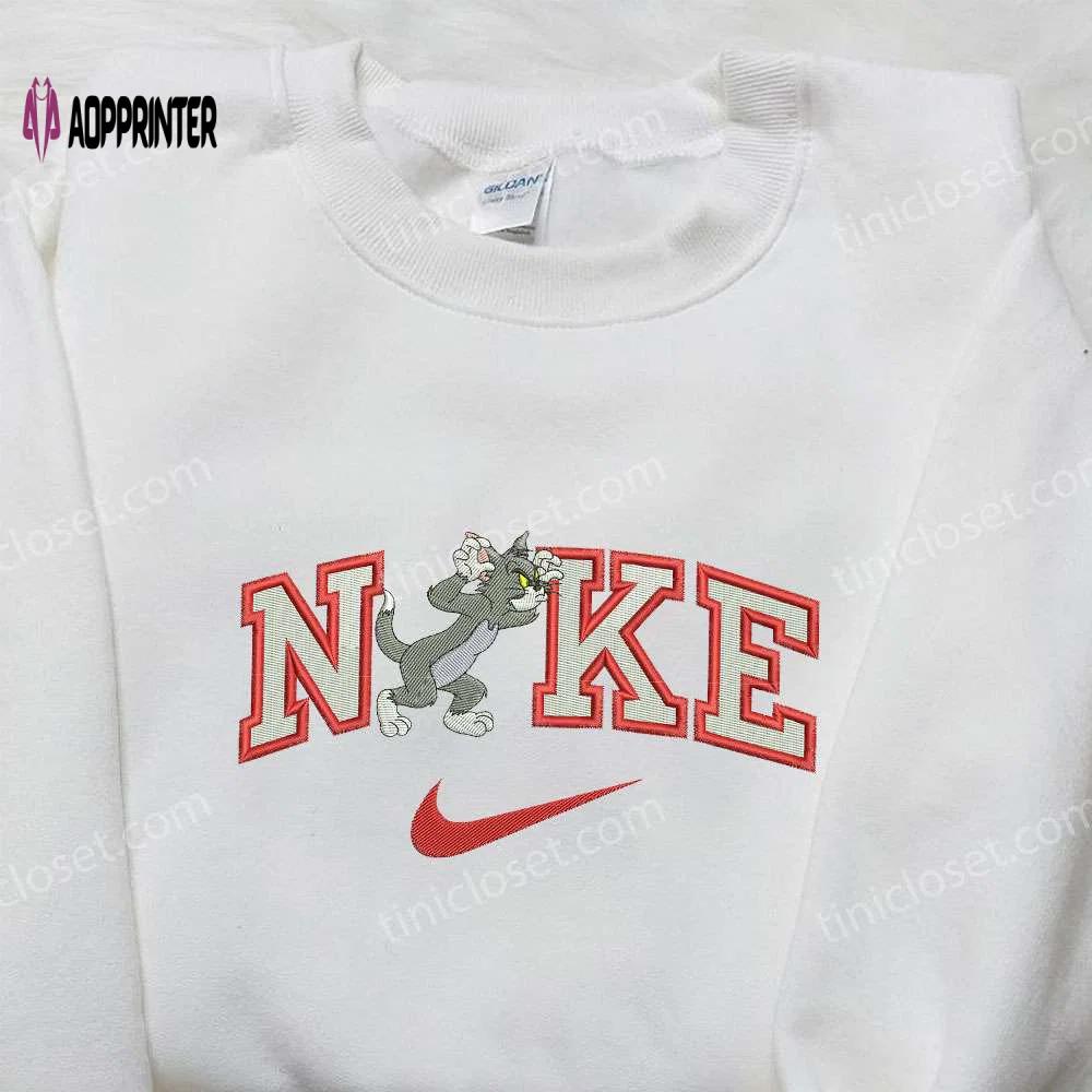 Tom x nike embroidered hoodie tom and jerry shirt nike inspired shirt Embroidered Shirt