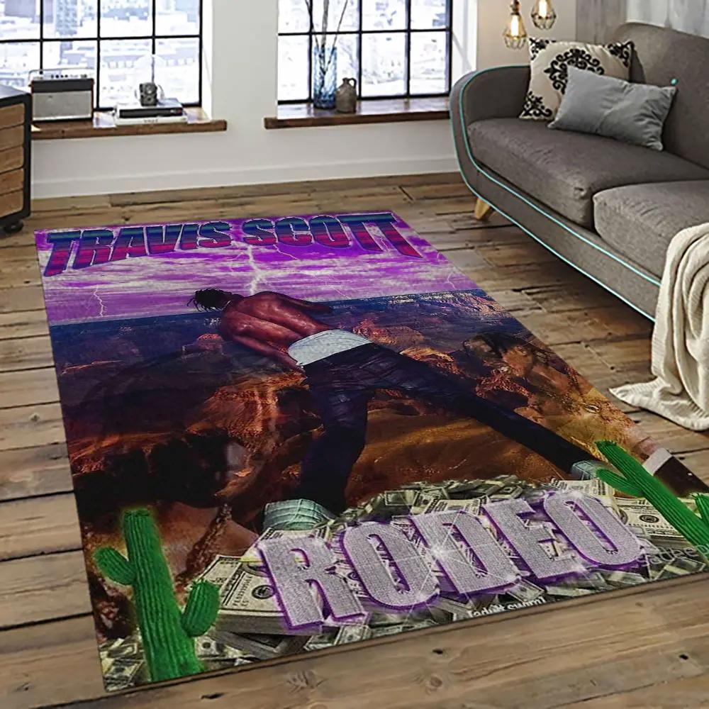 Travis scott rapper hiphop music retangle carpet area rug home decor best gift for fan and friends tst3 Rectangle Rug