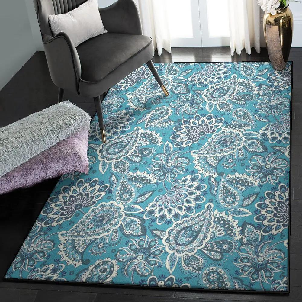 Tribal area rugs, turquoise floral bohemian gs cl rug Rectangle Rug