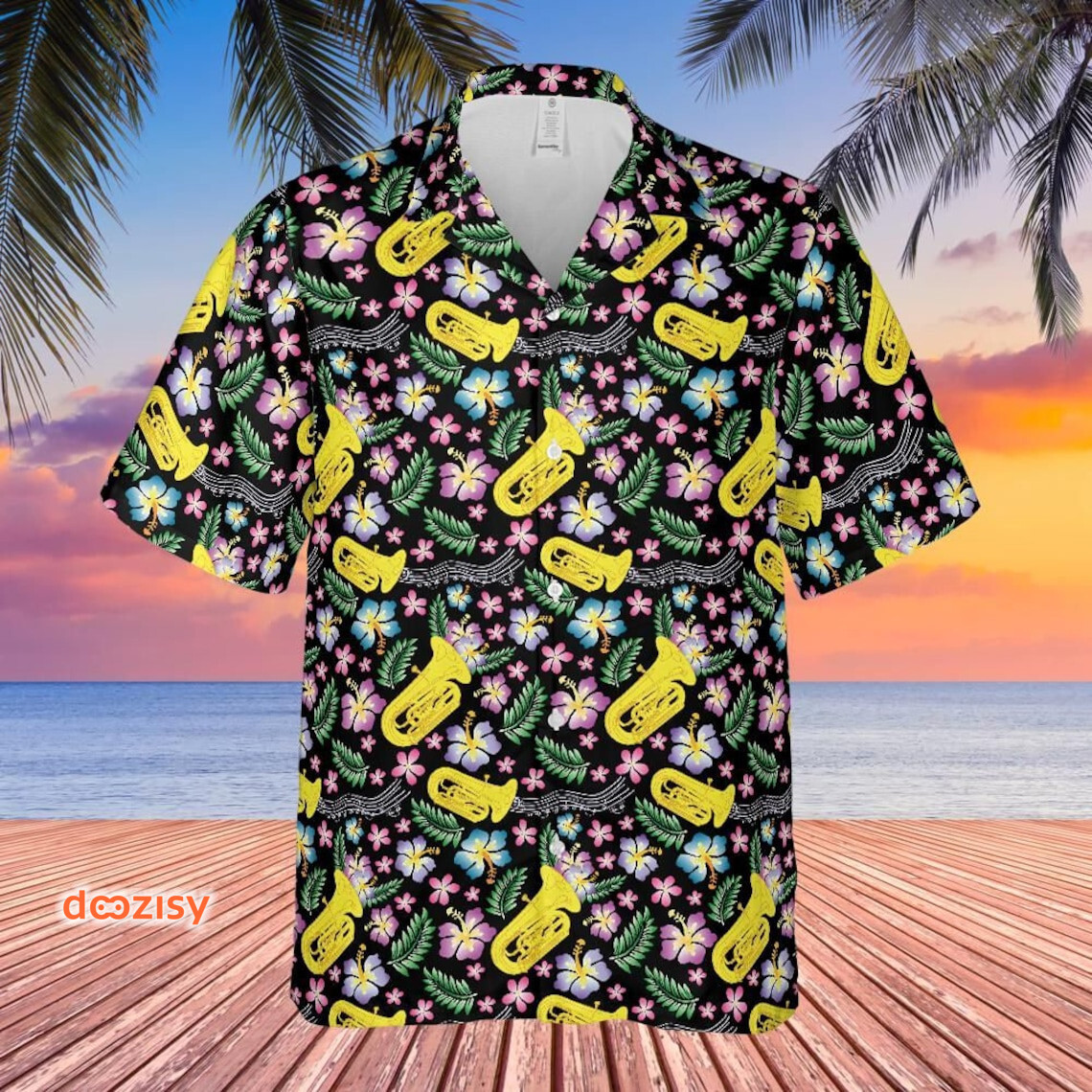Tuba hawaiian shirt 3d hawaiian shirt Hawaii Shirt Shorts & Flip Flops