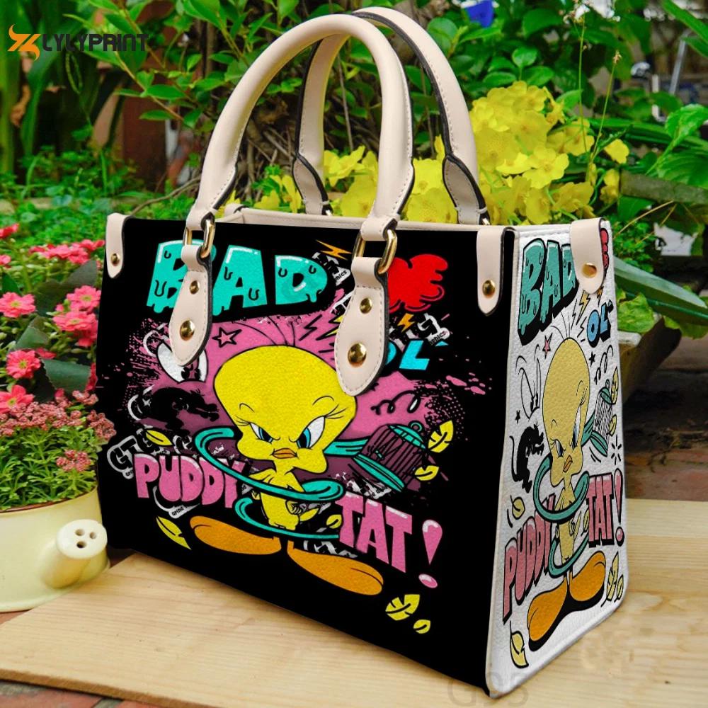 Tweety bird leather handbag gift for women r 3102 Women Leather Hand Bag
