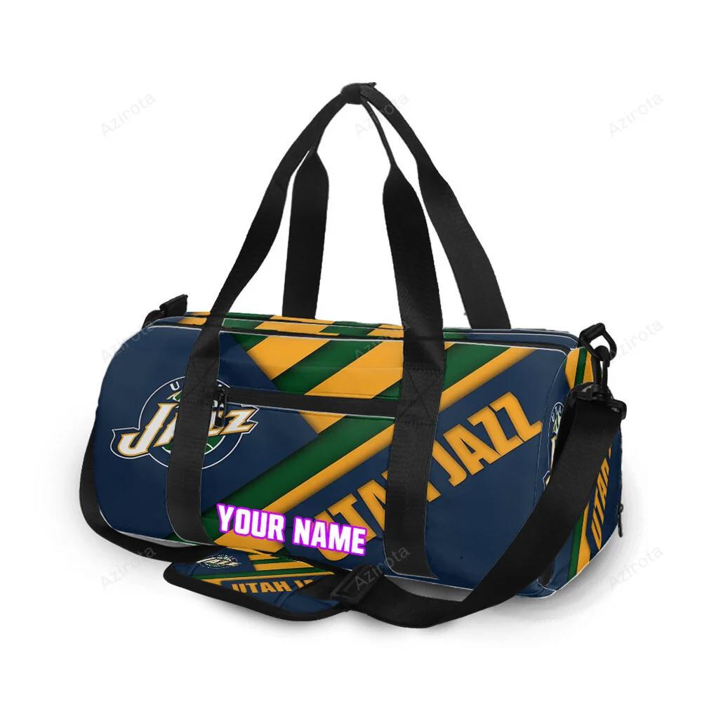Utah jazz emblem v1 personalized name travel bag gym bag 2420 Travel Bag