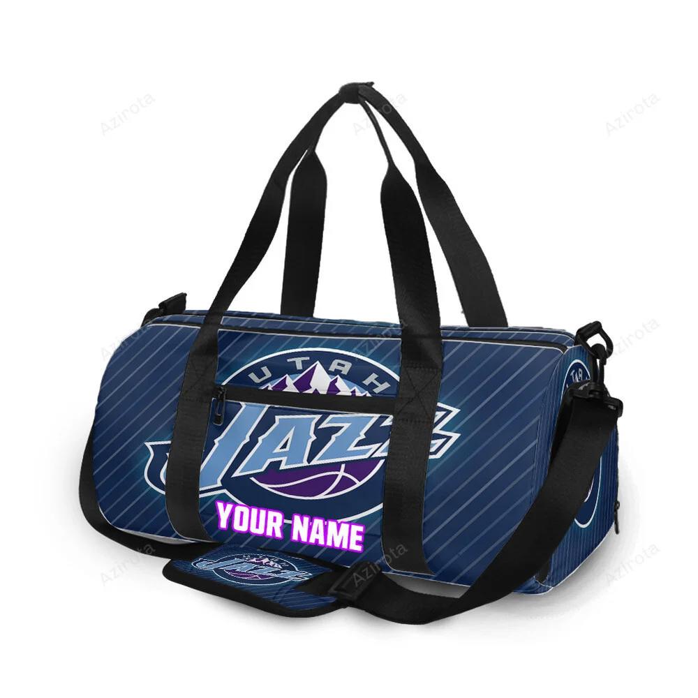 Utah jazz emblem v20 personalized name travel bag gym bag 2494 Travel Bag