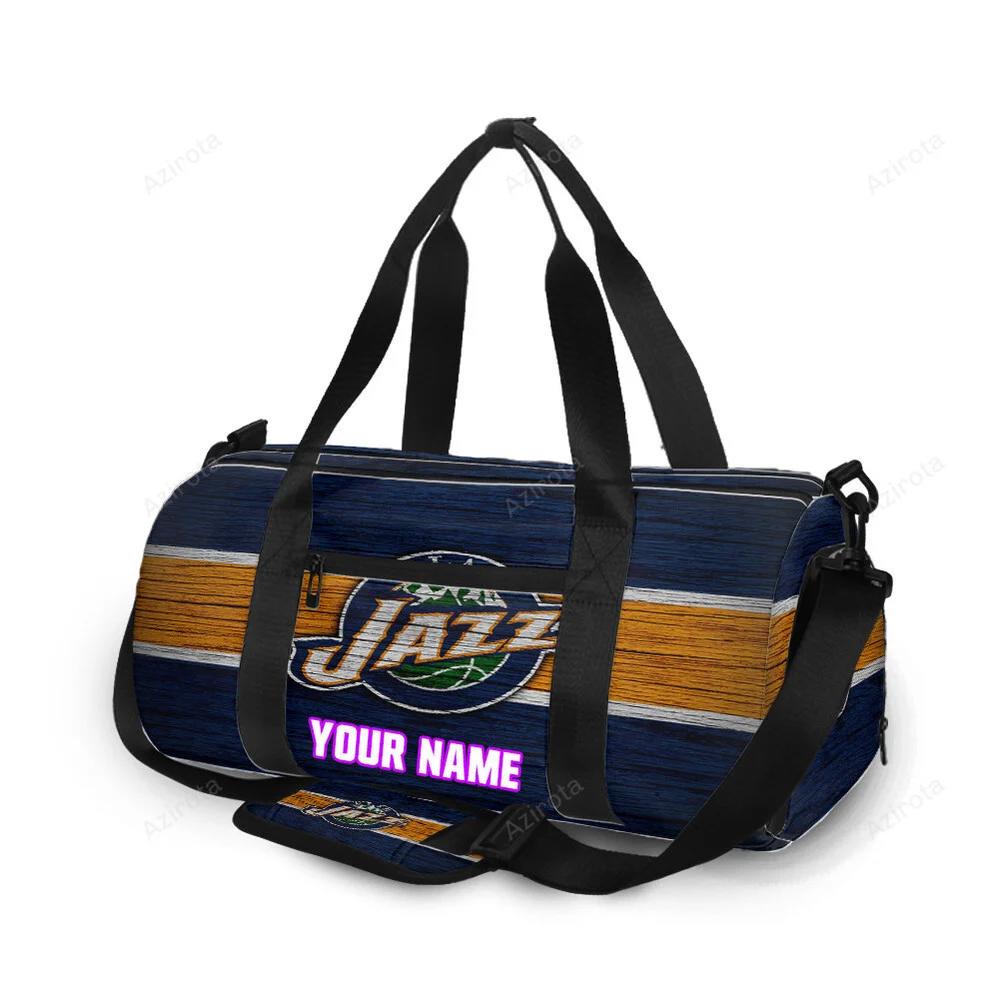 Utah jazz emblem v7 personalized name travel bag gym bag 2451 Travel Bag