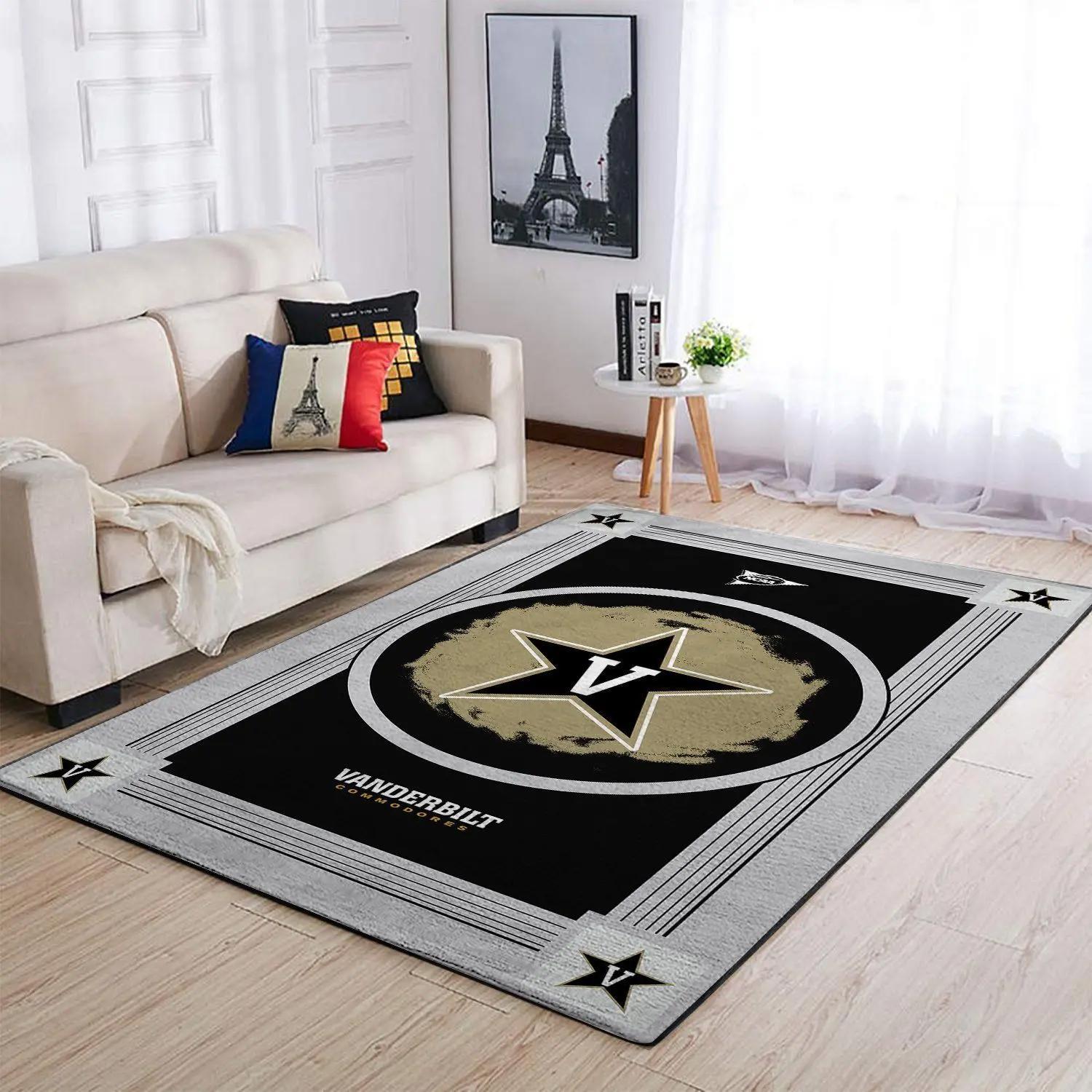 Vanderbilt commodores ncaa team logo carpet rug living room 20030477 2 Rectangle Rug