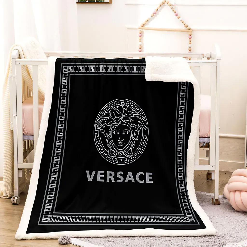 Versace medusa black luxury brand premium blanket fleece home decor 29 Blanket Fleece