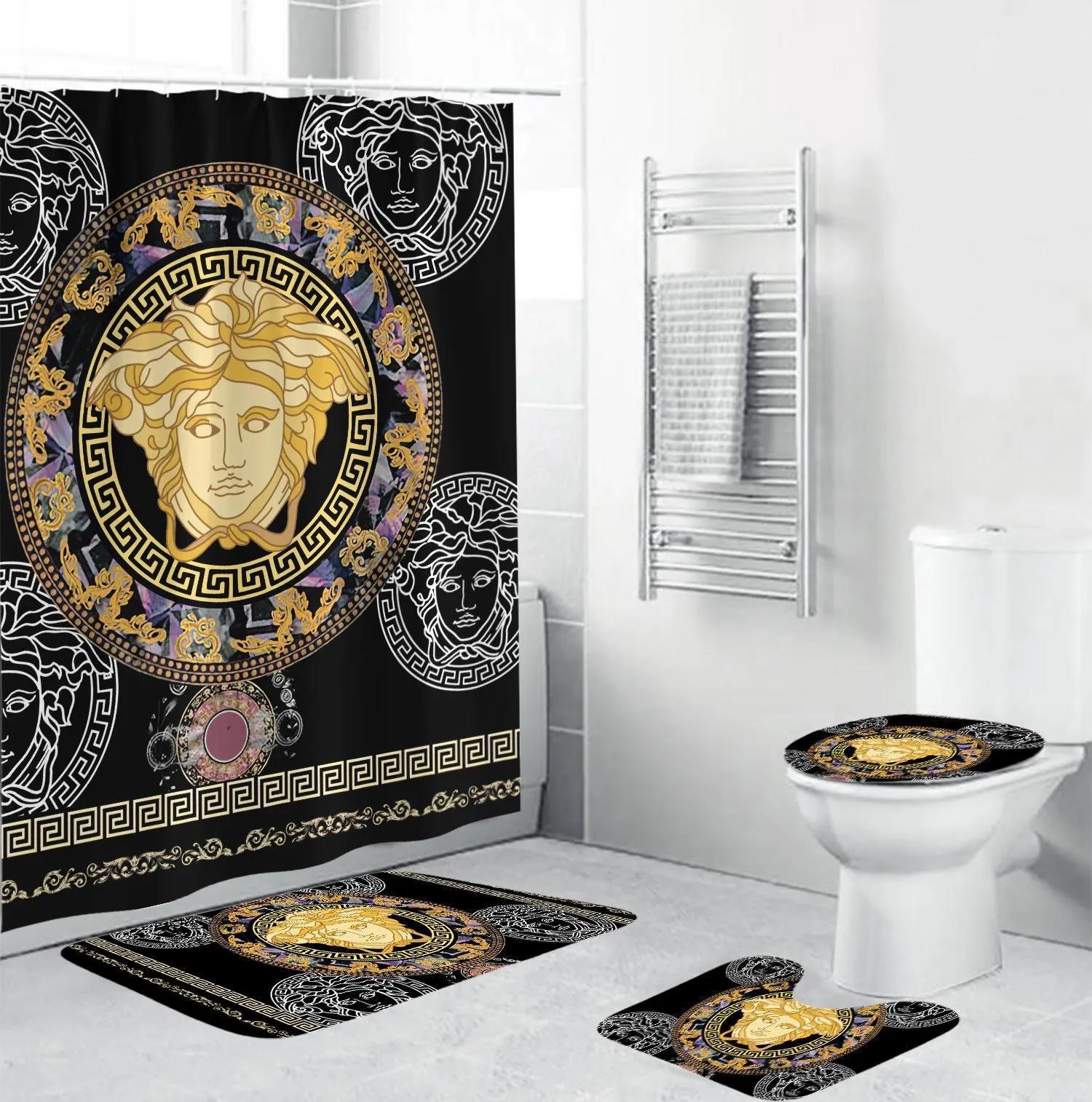 Versace medusa pattern luxury brand fashion premium bathroom set home decor Bathroom Set