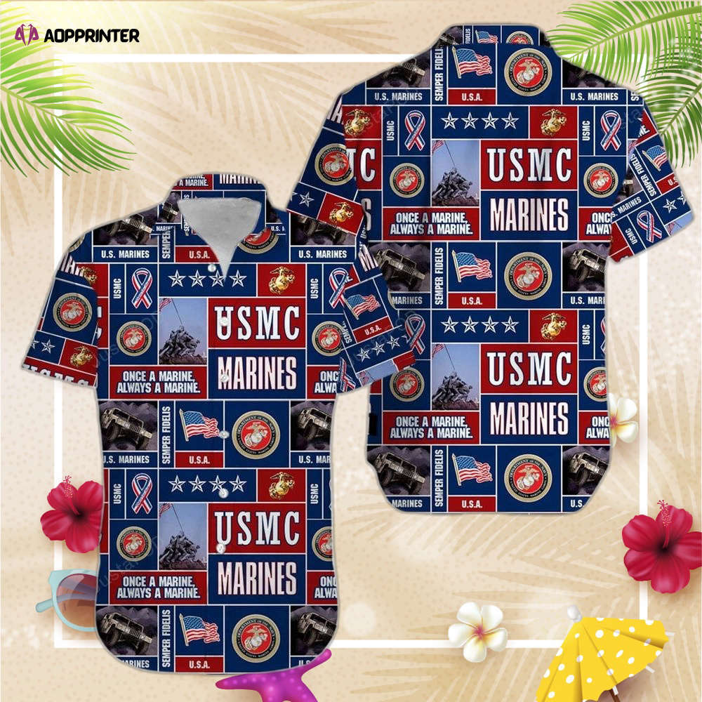 Veteran usmc once a marine always a marine hawaiian shirt, gift for men and women Hawaii Shirt