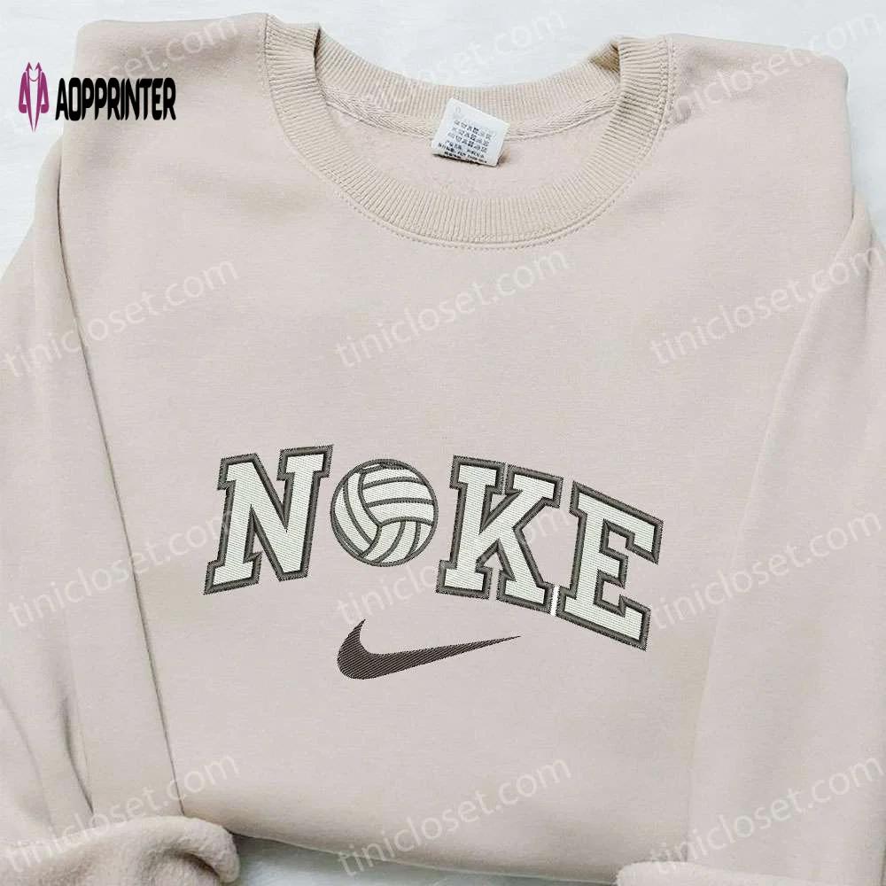 Volleyball x nike sport embroidered shirt – best family gifts nike inspired design Embroidered Shirt