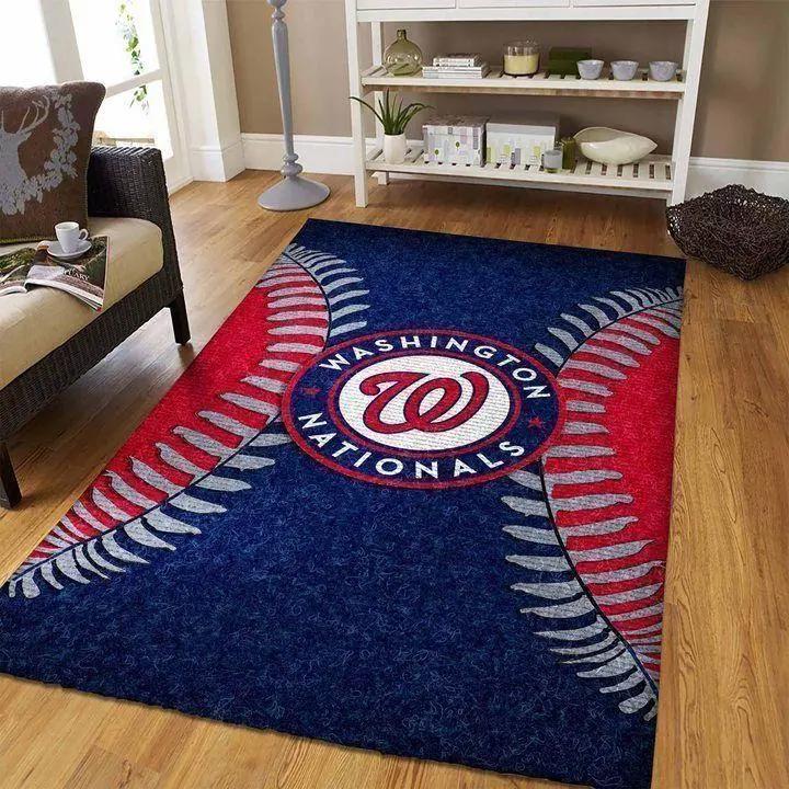 Washington nationals area rug living room rug mlb team logo rug v4243 Rectangle Rug
