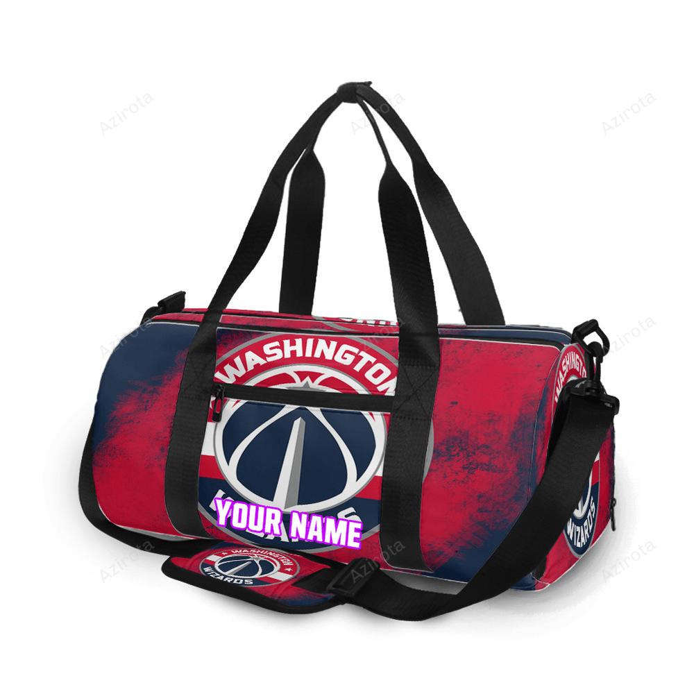 Washington wizards blue red splash color personalized name travel bag gym bag 2601 Travel Bag