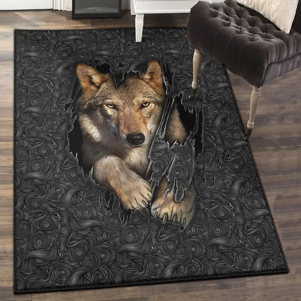 Werewolves costume living room rugs, wolf rug Rectangle Rug