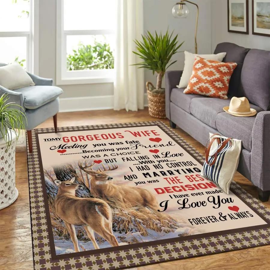 White-tailed deerarea rug living room rug home decor home decor bedroom living room decor Rectangle Rug